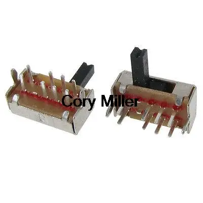 

8 Pin 3 Position ON/ON/ON 2P3T Panel PCB Mount Mini Slide Switch 90 Degree
