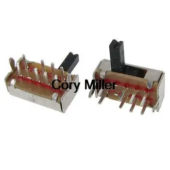 

8 Pin 3 Position ON/ON/ON 2P3T Panel PCB Mount Mini Slide Switch 90 Degree
