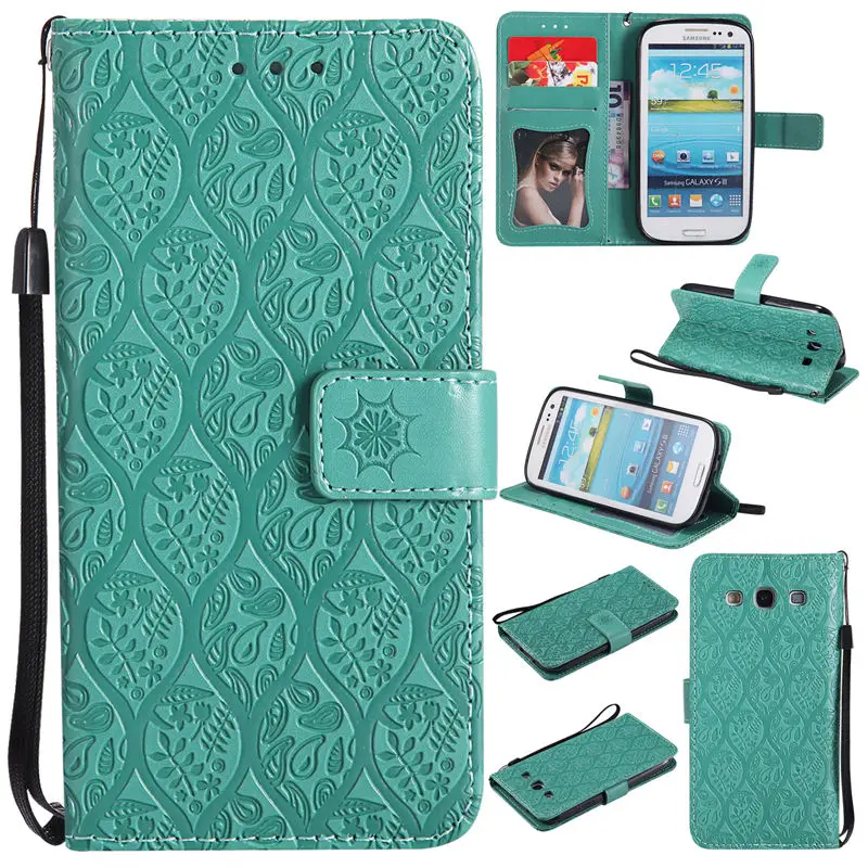 

Phone Case For Samsung Galaxy S3 I9300 Rattan Flowers Wallet Cover Stand Photo Frame Case For Samsung Galaxy S3 I9300