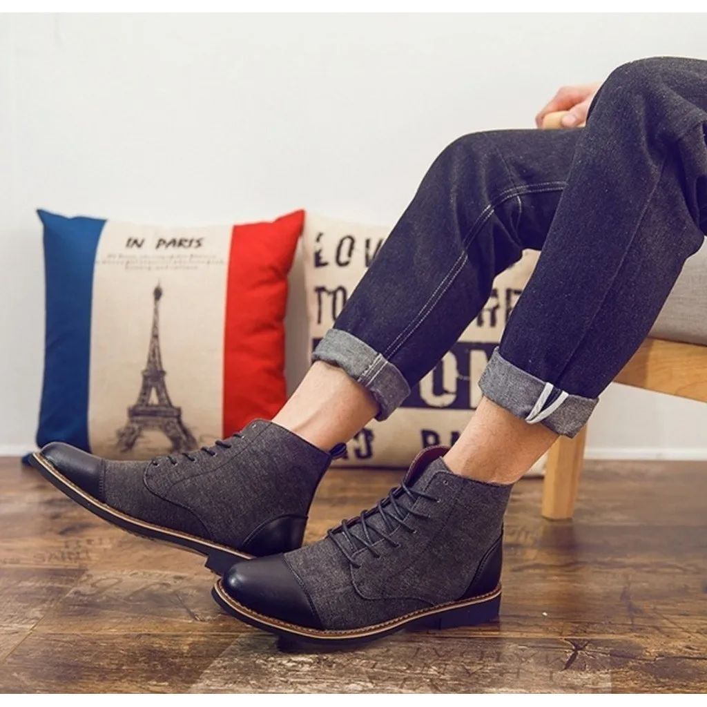 New Men's High Boots Ankle Pointed Strap British Style Man soft Leather Free shipping | Обувь