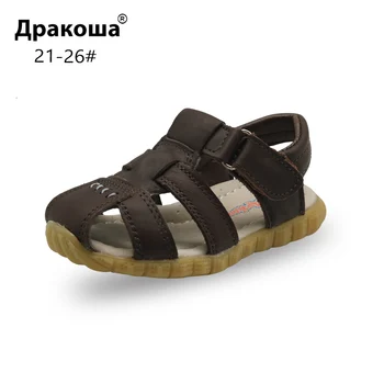 

Apakowa Summer Boys Sandals Children Kid's Genuine Leather Orthopedic Beach Shoes Footwear with Arch Support for Toddler New