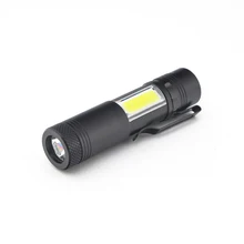 New Mini Portable LED Flashlight XPE&COB Work Lights and 4 Modes Powerful Pen Torch Lamp Use AA or 14500 Chargable Battery
