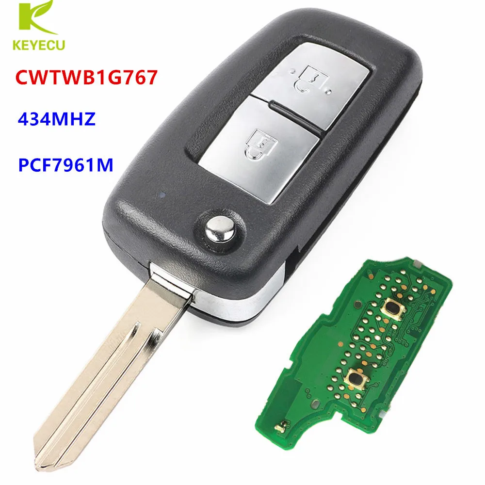 Пульт дистанционного управления KEYECU PCF7961M 2 кнопки 433 МГц для Nissan Qashqai Pulsar Juke X-Trail T32