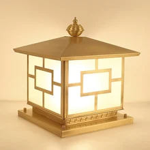 Китайский квадратный медный стеклянный ландшафтный светильник s столб лампа колонна светильник для двора забор вилла