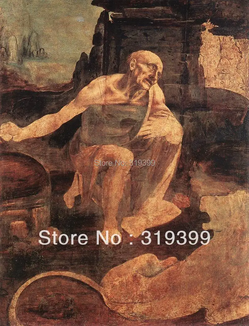 

Leonardo Da Vinci Oil Painting Reproduction on Leonardo Da Vinci,St-Jerome ,Museam Qual, Free Fast Shipping, 100% handmade