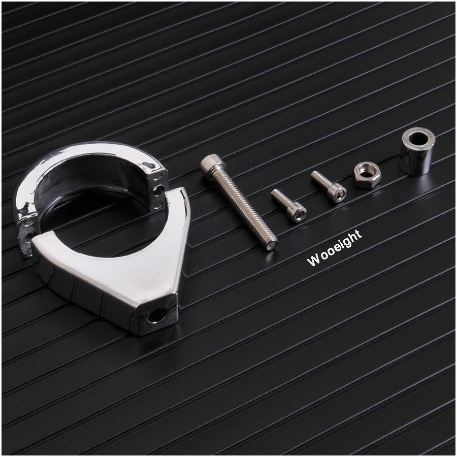 Silver Motorcycle 41mm Tube Turn Signal Relocation Fork Clamp Indicator Turn Signal Mount Bracket For Harley Touring Softail  (2)