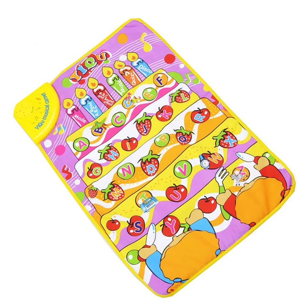 Детские дети мультфильм торт узор английского языка музыкальный голос Ползания Playmat игровой коврик ковер для 3-24 месяцев дети