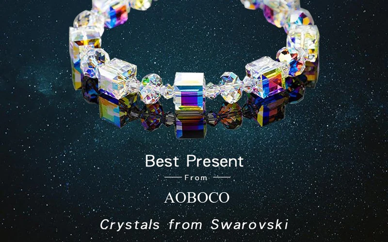 AOBOCO браслет Романтика Регулируемый Кристалл от Swarovski 925 пробы Серебряный браслет браслеты ювелирные изделия женские трендовые подарки