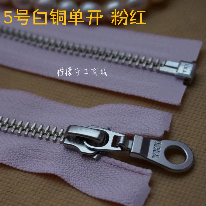 Ykk Zipper 5 Coppernickel Alloy Single Open 50120cm Pink Cardigan