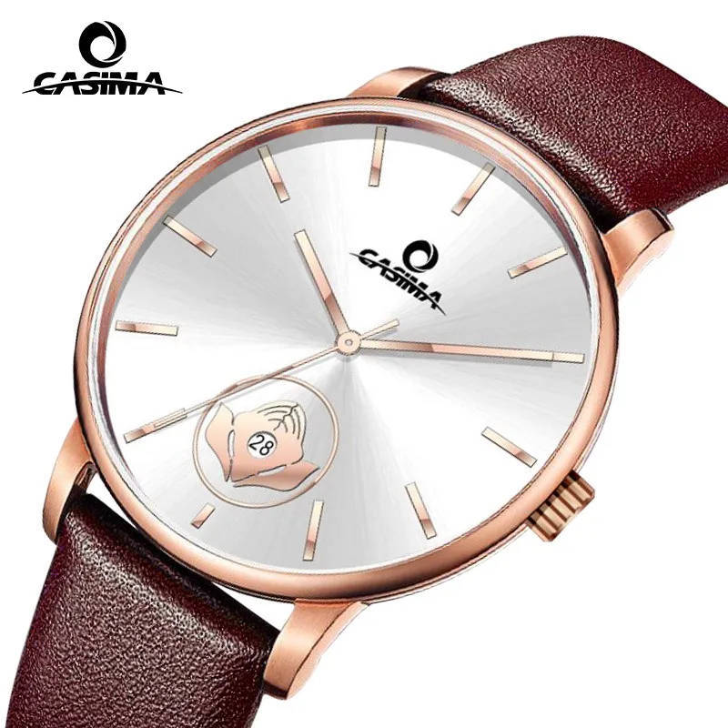 

CASIMA New Chinese Style men Watches Leather Fashion Quartz Waterproof Wristwatches Couple Clock relogio masculino 5137