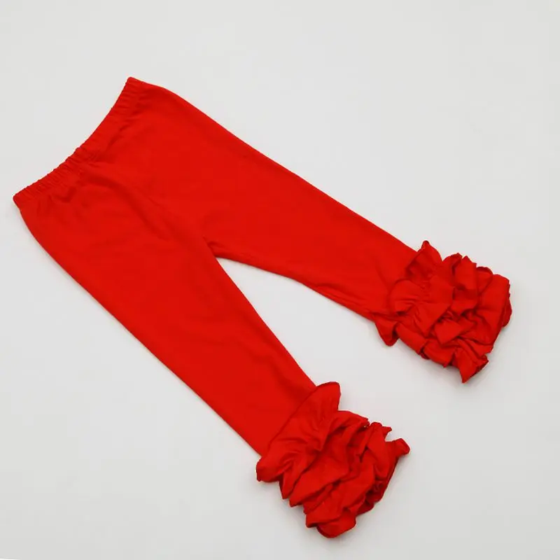 Одежда для детей простые леггинсы с оборками для девочек Хлопковые Штаны с тройной оборкой Детские Модные брюки детские трусики шланг - Цвет: 1