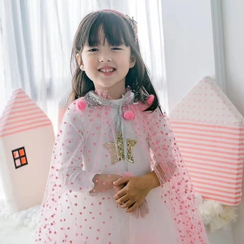 

10290 Rainbow Sequins Ball Mesh Waistcoat Princess Party Baby Girls Outwear Kids Clothes For Summer Spring Wholesale 10PLot