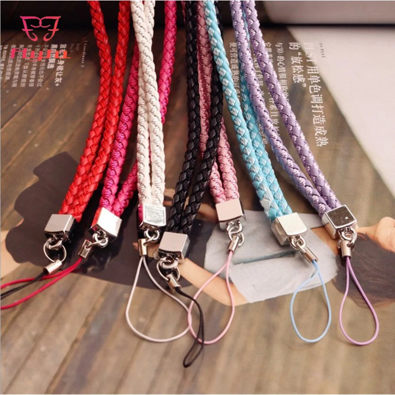 

FlyTo Case for IPhone 7 Color Mobile Phone Chain Camera Card Set Badge Key Color Hanging Neck Woven Long Rope