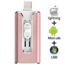 OTG USB флеш-накопитель Usb 3,0 флеш-накопитель для iPhone/iPAD/Android смартфонов/планшетов/ПК 8 ГБ 16 ГБ 32 ГБ 64 Гб 128 ГБ флешка