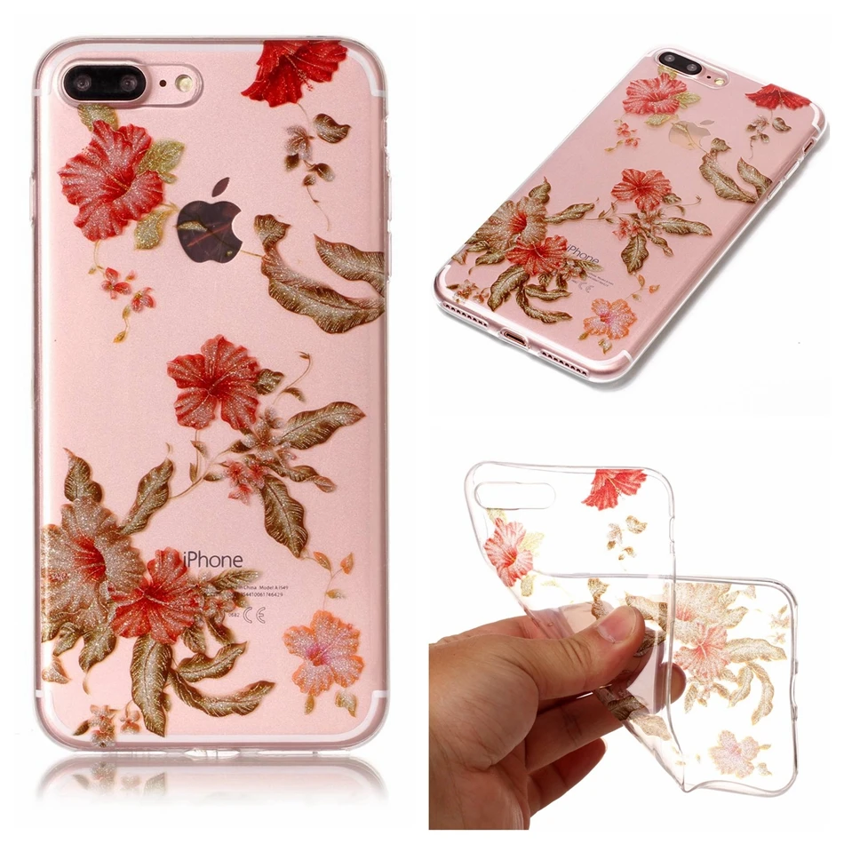 for apple iphone 5g 5s SE 6 6S plus 7 case Flash Glitter Silicone Bling PUG back Transparent phone Cover for iphone 7 plus Coque (1)