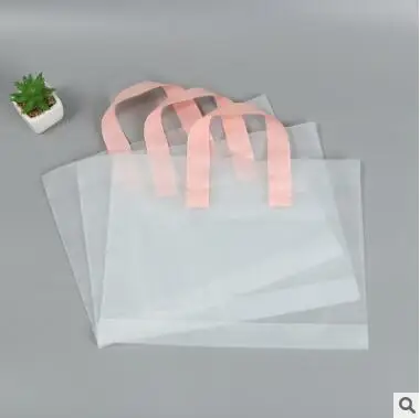 12 шт твердые пластиковые пакеты с ручками прозрачный упаковочный пакет сумка хозяйственная сумка для одежды Хорошее качество пластиковая сумка Украшение