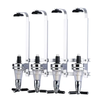 

4 Bottle Stand Optic Dispenser Drinks Wine Spirits Steel Bar Butler Wall Mounted