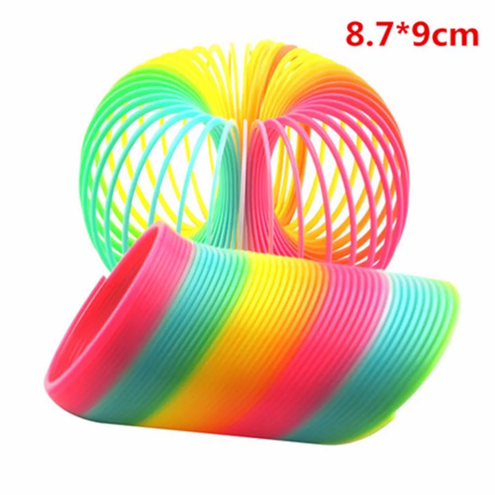 

Colorful 8.7*9cm Funny Classic Toy For Children Gift Plastic Magic Slinky Rainbow Spring Kids Toy