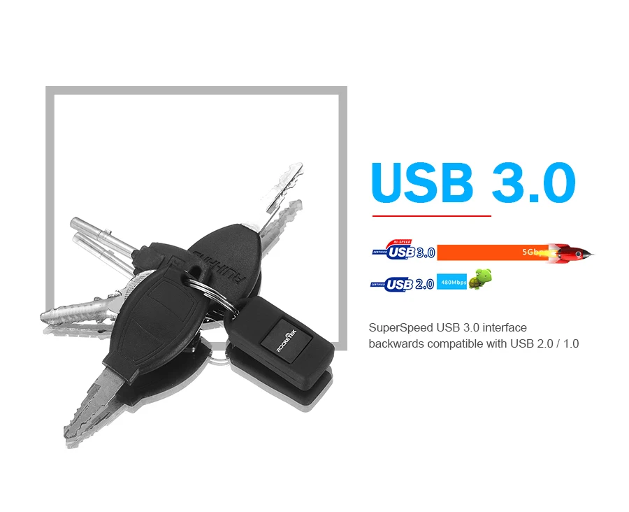 Rocketek usb 3,0 мульти карта памяти ридер адаптер кардридер для micro SD/TF CF MS microsd ридеры ноутбук