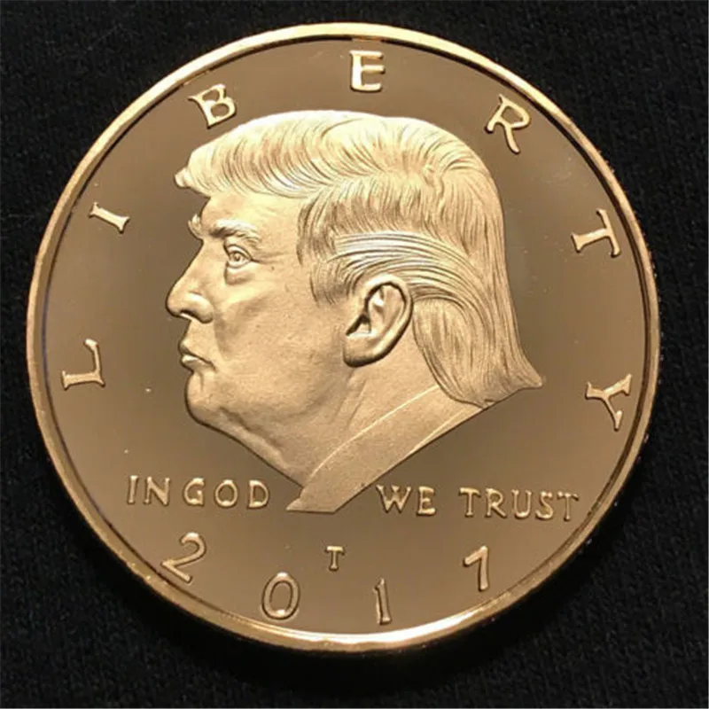 

2018 New Silver Plated Gold Plated Trump Commemorative Coin Stamp Bitcoin Collection Gold Plated Toy Decor Home Decor
