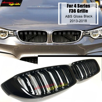 

F36 Front Grille ABS Gloss Black For F36 4-door Car Grills M-Style 420i 428i 435i 440i 2-Slats Front Bumper Kidney Grille 2013+