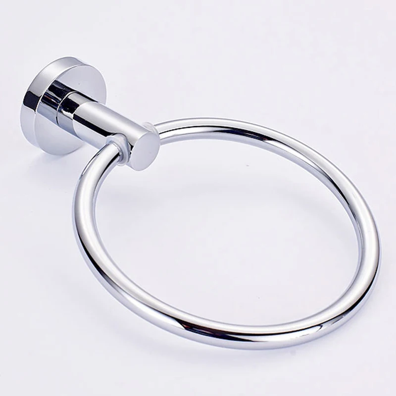 SmileMonkey Wall-Mounted Round  Towel ring Bathroom hand towel holder towel ring holder for Bathroom Accessories