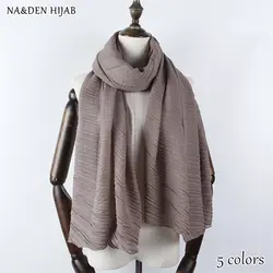 Новый Стиль морщин шарф плотная Макси хиджаб плиссированные модные хиджаб роскошные женские шарфы платки бренда Мягкая Глушитель