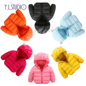 

Baby Boy Snowsuit Children's Winter Jackets Girls Cartoon Solid Color Down Cotton Coat Children's Top Brand New Year's Clothing