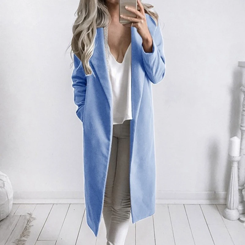 3XL Plus Size Winter Loose Blend Women Coat Woolen Korean Style Long Open Stitch Ladies Elegant Outwear Female Overcoat Tops
