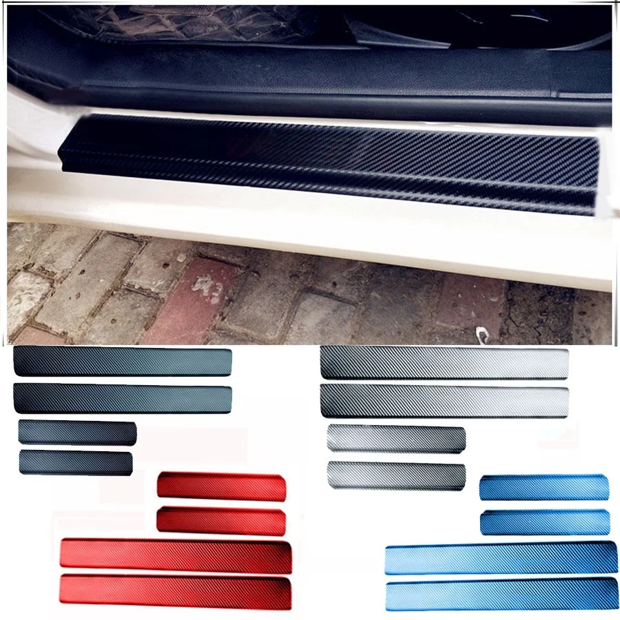 Carbon Fiber Universal Car Scuff Plate Door Sill Cover Panel Step Protector for Suzuki Ford