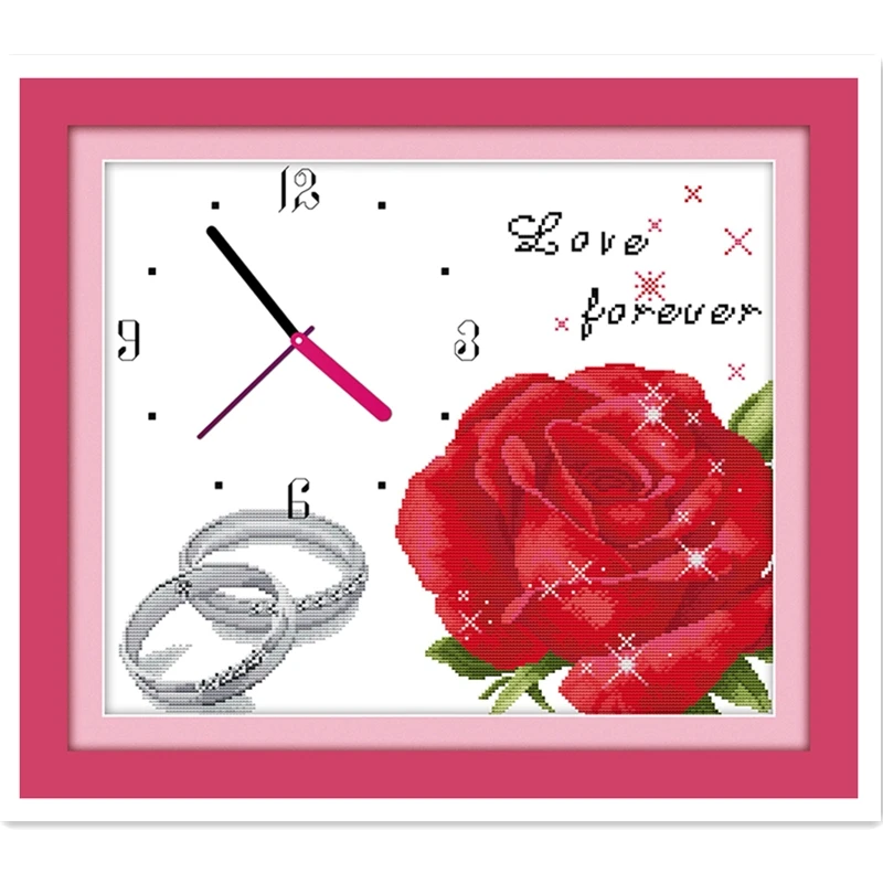 

Love Forever Painting DMC Cross Stitch Fabric Chinese Counted Cross Stitch Pattern 11CT 14CT Printed On Canvas Cross Stitch Kit