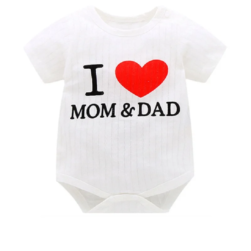 

2019 Hot Family Love Newborn Baby Boy Girl Clothes Body Short Sleeve Letter Romper Jumpsuit Outfit Mom Dad Me