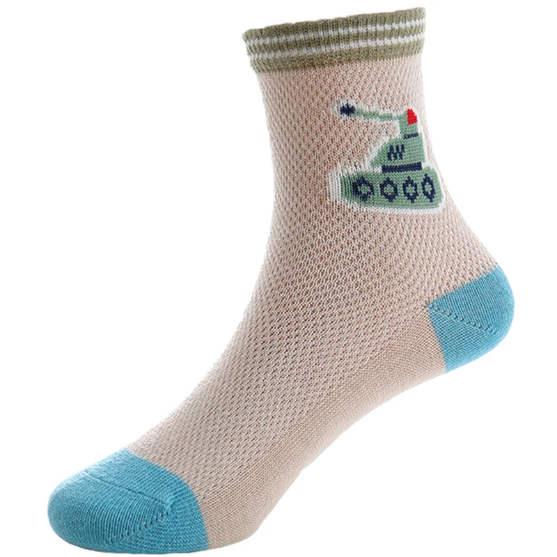 Kids socks 5 pairs children spring summer cartoon aircraft cotton breathable for 3-15 year