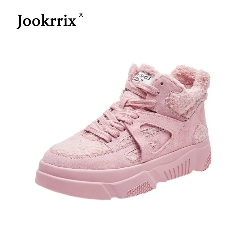 

Jookrrix 2018 Casual Warm Shoes Women Fashion Brand Sneakers Lady chaussure Autumn New Female footware with Fur zapatos de mujer