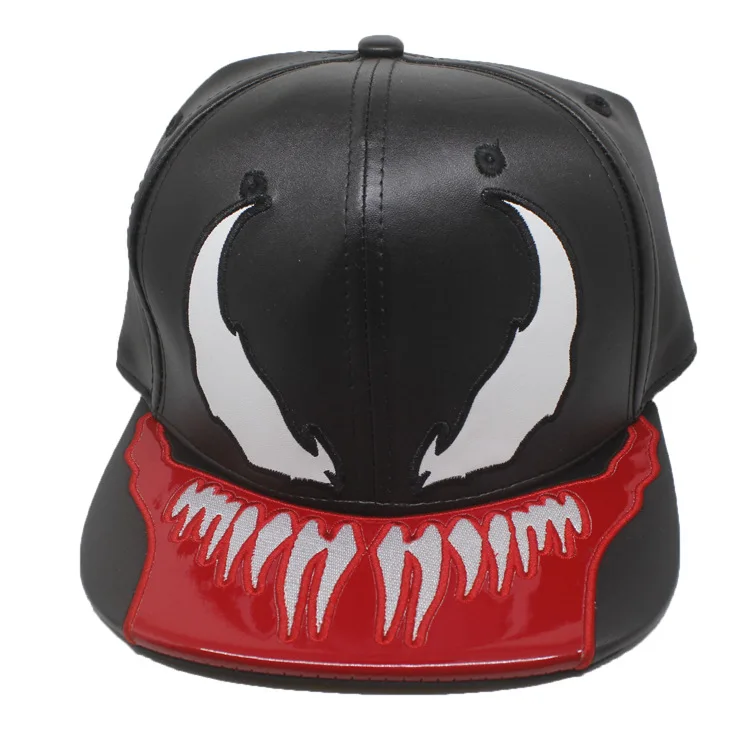 Комиксы Marvel Venom Spider-мужская шапка весна лето осень и зима Студенческая Мода Тренд досуг шапки хип-хоп кожаные черные кепки