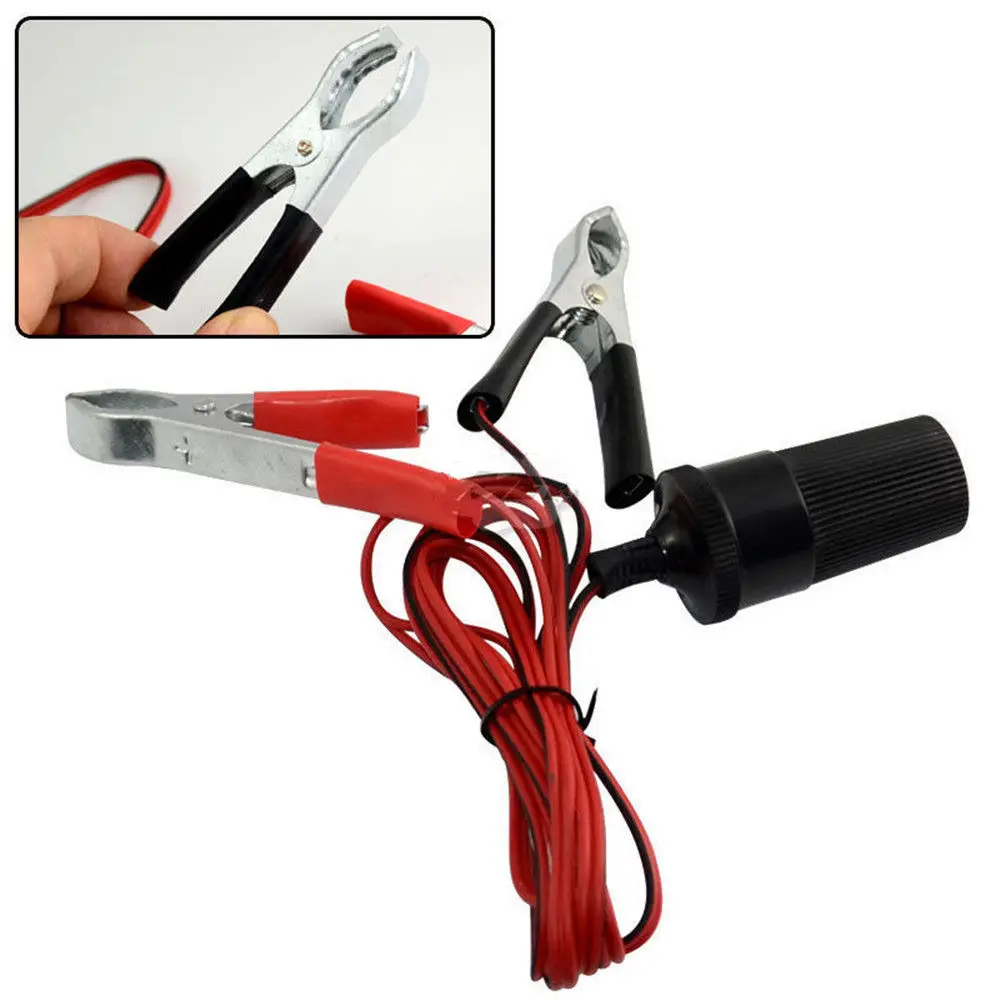 

Battery Terminal Clip Motorcycle Car Power Clip-On Adapter Plug Cigarette Lighter Socket Wire Accessories 12V 24V