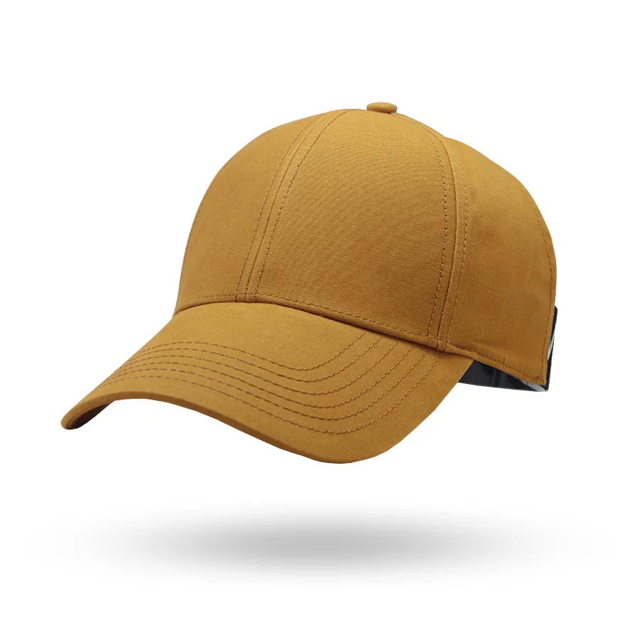 High quality solid color cotton baseball cap with elastic tape men
