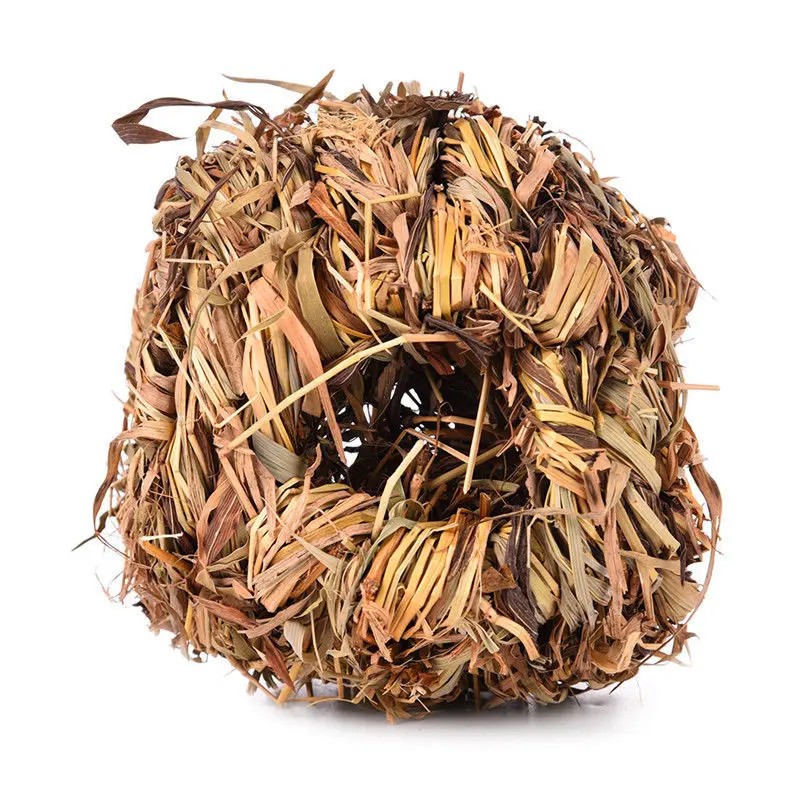 JX-LCLYL   Pet Grass House Snooze Nest Bed Cabin Cave For Hamster Guinea Pig Chinchilla