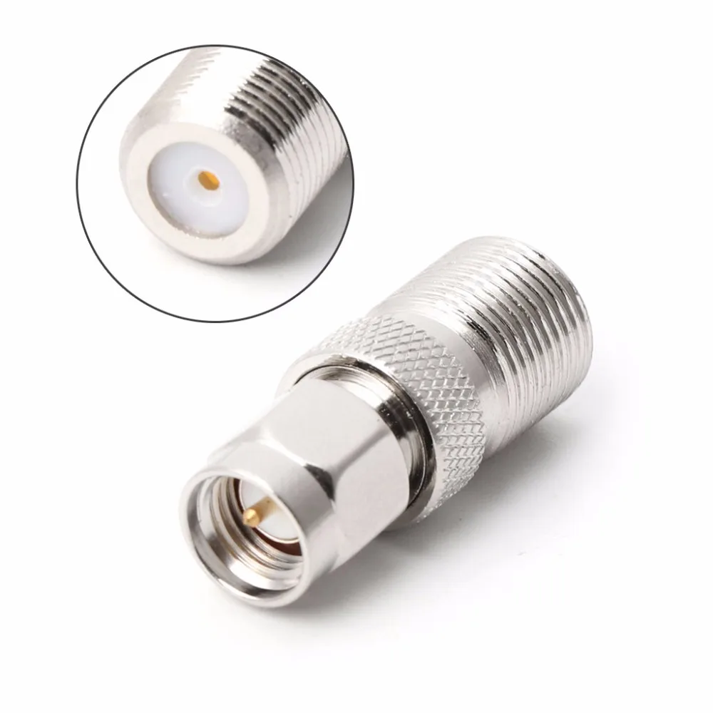 

F Type Female to SMA Male Plug Coaxial Adapter Silver Low Frequency Connector Silver Tone