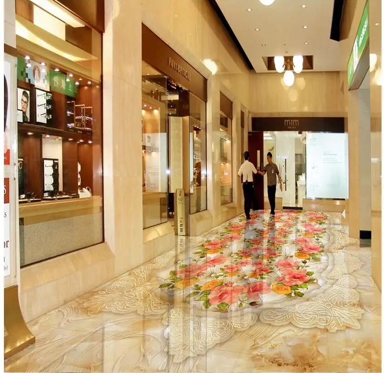 European-style stone pattern jade parquet living room bathroom 3D floor
pvc floor wallpaper Home Decoration