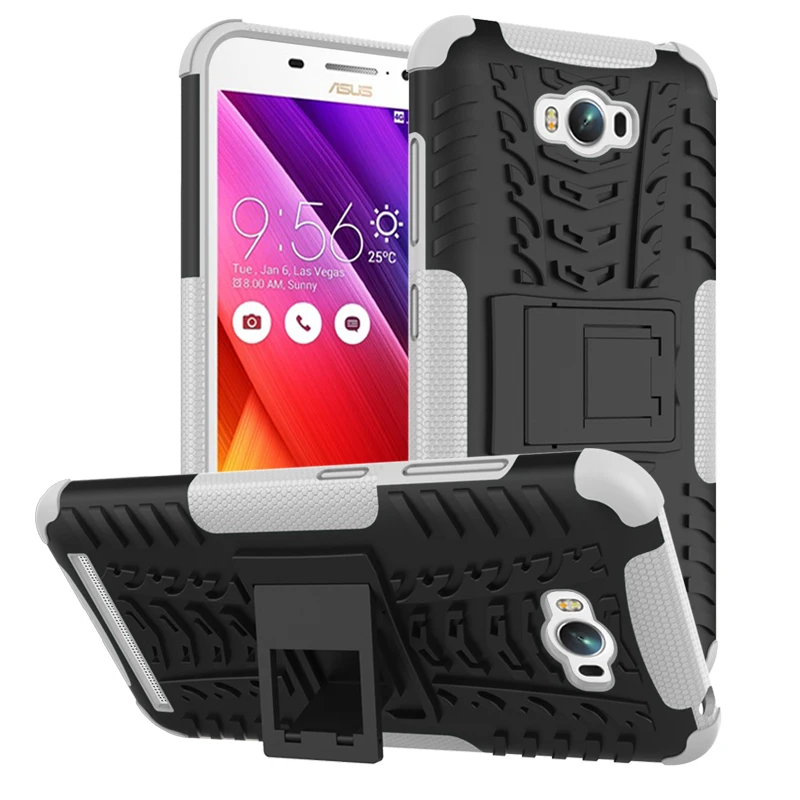 Для Asus Zenfone Max ZC550KL ТПУ & PC Dual Броня Капа с стенд Жесткий Силиконовый Чехол 3 Макс