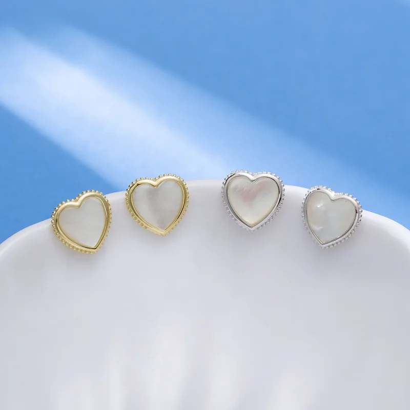 Silvology 925 стерлингового серебра белый корпус сердце серьги легкие Роскошные минималистичные серьги гвоздики для женщин новые модные ювелирные изделия