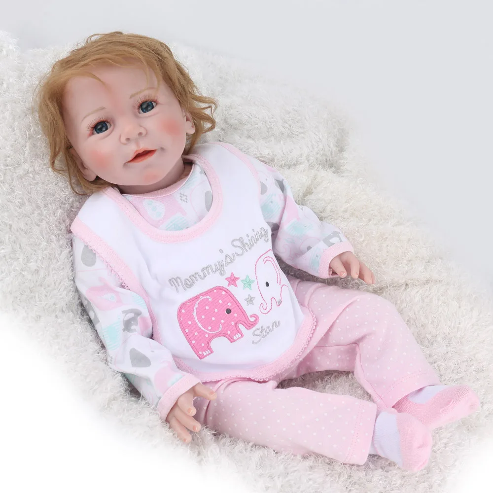 

alive Bebe Reborn 55CM Silicone Reborn Baby Dolls Very beautiful blue eyes Newborn Princess Victoria dolls Babies Toys for Girl