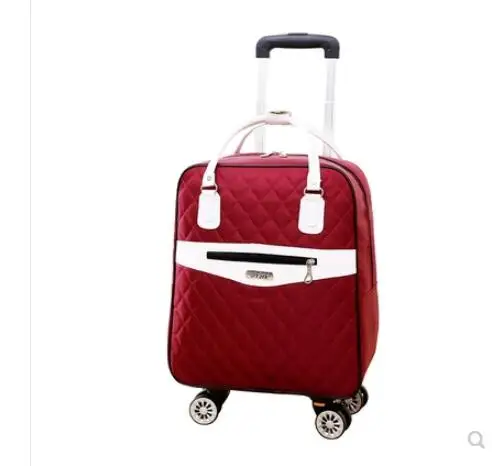 Сумка на колесиках для путешествий, Женский дорожный рюкзак на колесиках, сумки на колесиках, Оксфорд, большая вместительность, багаж на колесиках, чемодан, сумка - Цвет: 20 inch wine red