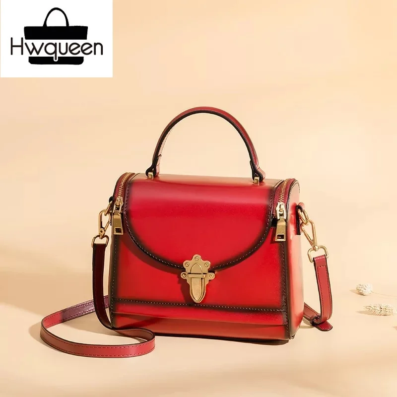 Luxury Designer Women Small Metal Lock Closure Doctor Purse Genuine Leather Female Shoulder Bag Cowskin Ladies Handbag Sling Bag Luxury Designer Women Small Metal Lock Closure Doctor Purse Genuine Leather Female Shoulder Bag Cowskin Ladies Handbag Sling Bag