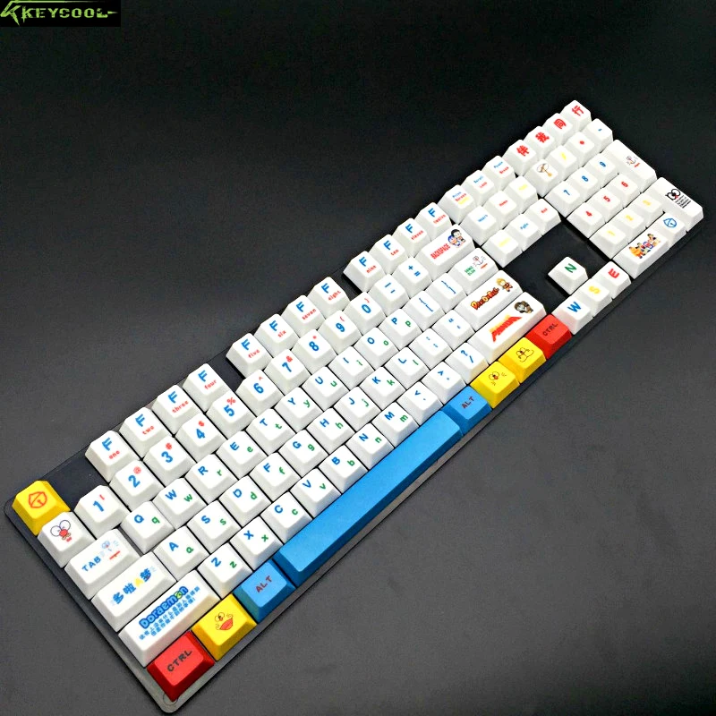 

Doraemon PBT Keycap Set Dye-Sublimation Key Caps Top Printed For Cherry MX Mechanical Keyboard Key Cap Switches 108 Keyscap