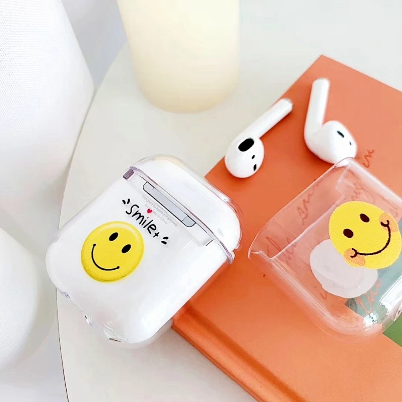 Airpods case Transparent Earphone Case For airpods 1 2 Cover Cartoon Bluetooth Hard PC Wireless Headphone protective Box Bag