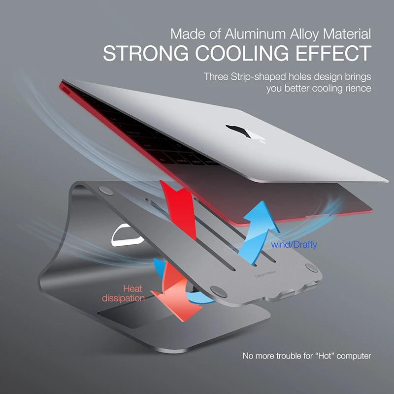  Multifunction Aluminum Alloy Laptop Cooling Stand Holder for Macbook Lenovo ASUS HP 11-17 inch Note