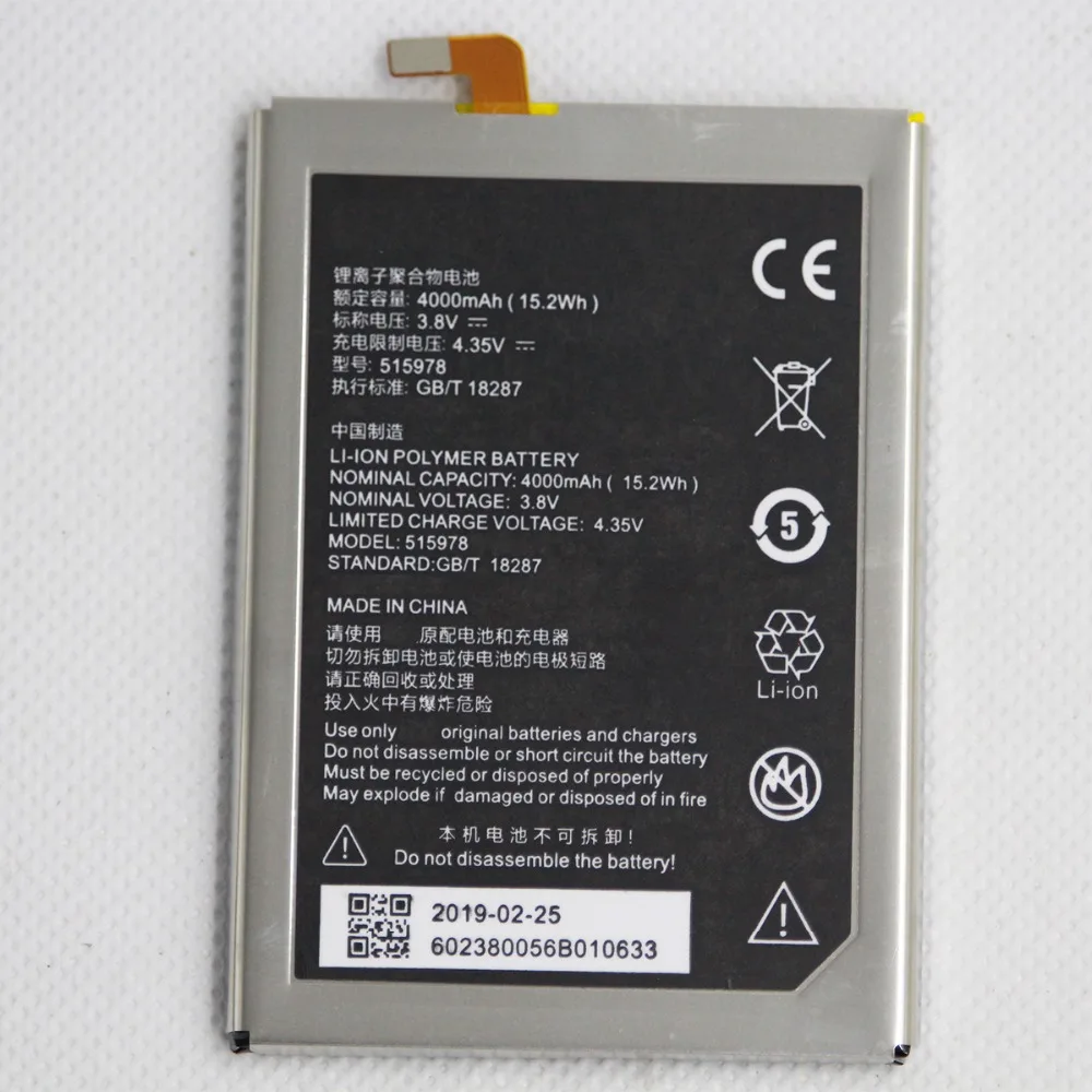 

5pcs/lot Mobile Phone Battery E169 515978 for ZTE Blade X3 Q519T D2 A452 515978 4000mAh phone Internal Replacement battery