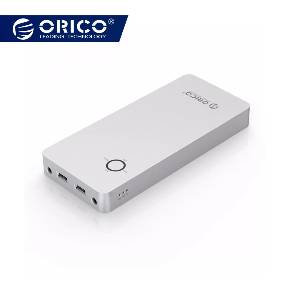

ORICO 18000mAh Notebook Power Bank Aluminum Alloy Dual USB Output One DC 12/16/19V Port for Lattop with 10pcs Connector